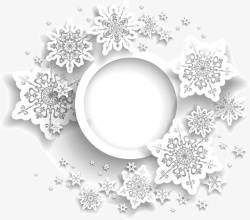 冬季灰色雪花装饰素材