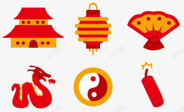 节日喜庆png免抠素材_88icon https://88icon.com 古典 古典元素 新年 红色 鞭炮 龙