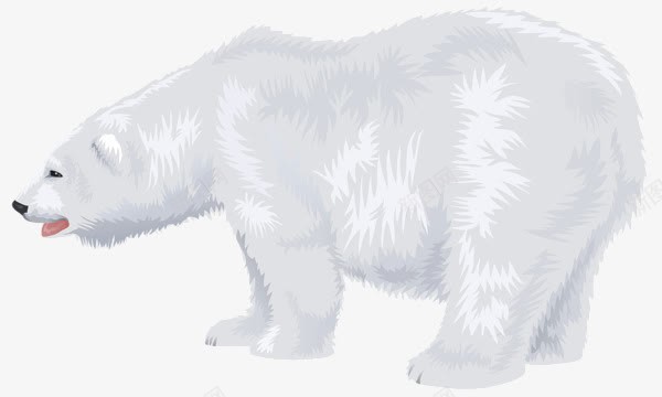 手绘白色北极熊png免抠素材_88icon https://88icon.com 动物 北极熊 手绘 白色