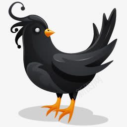 黑色背景乌鸦图标图标