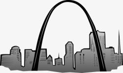 圣路易斯城市中的拱桥高清图片