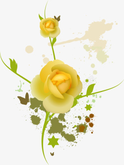 灿烂玫瑰花矢量图素材