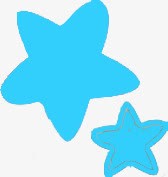 蓝色小星星有个带勾勒边png免抠素材_88icon https://88icon.com 勾勒 小星星 蓝色
