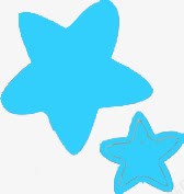 蓝色小星星有个带勾勒边素材