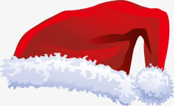 冬季红色毛绒圣诞帽素材