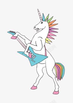 弹琴的独角马素材