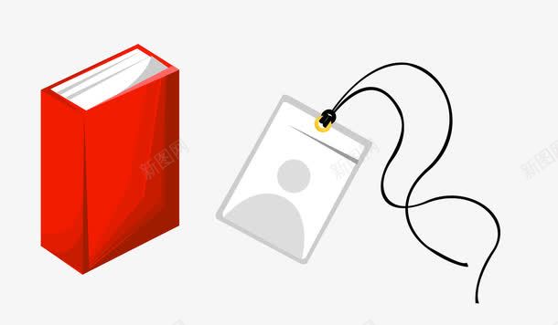 工作牌矢量图eps免抠素材_88icon https://88icon.com 信息 图书 工作牌 红色 矢量图