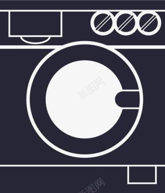 洗衣图标icon洗衣灰矢量图图标图标