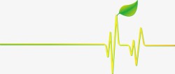 长绿叶的心电图矢量图素材