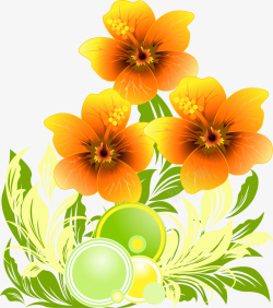 黄色手绘花卉背景素材