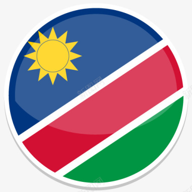 大气的圆纳米比亚平圆世界国旗图标集图标