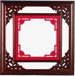 创意中国风红木框元素素材