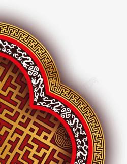 手绘中国风彩色花纹装饰素材