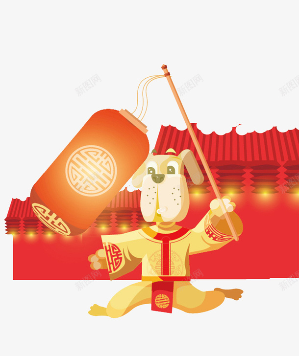 中国风拿着灯笼的小狗图png免抠素材_88icon https://88icon.com 中国风 卡通 喜庆的 小狗 建筑 红灯笼 红色的