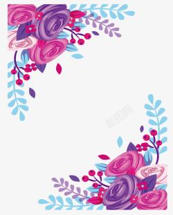 紫色玫瑰边框素材