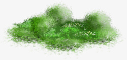 绿色小草云朵素材