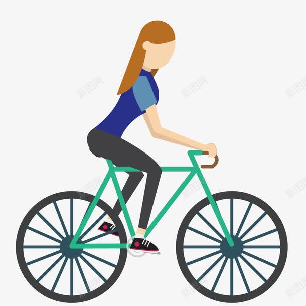 骑着自行车的女孩png免抠素材_88icon https://88icon.com 女孩 环保出行 自行车 运动