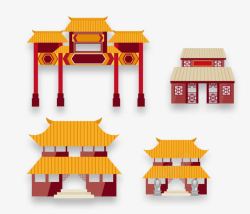 中国风古典房屋建筑素材