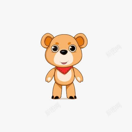 卡通玩具熊png免抠素材_88icon https://88icon.com 可爱的玩具熊 戴红领巾的玩具熊 站立的玩具熊 黄色的玩具熊