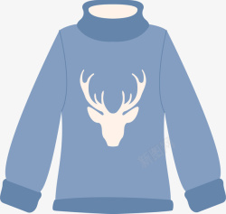 冬季驯鹿头像毛衣矢量图素材
