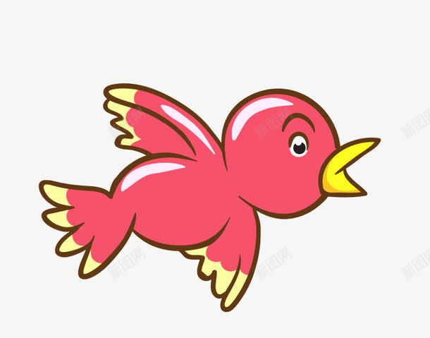 卡通手绘红色小鸟png免抠素材_88icon https://88icon.com 动物 卡通 小鸟 手绘 歌唱 生物 红色
