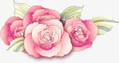 粉色手绘水彩艺术花朵素材