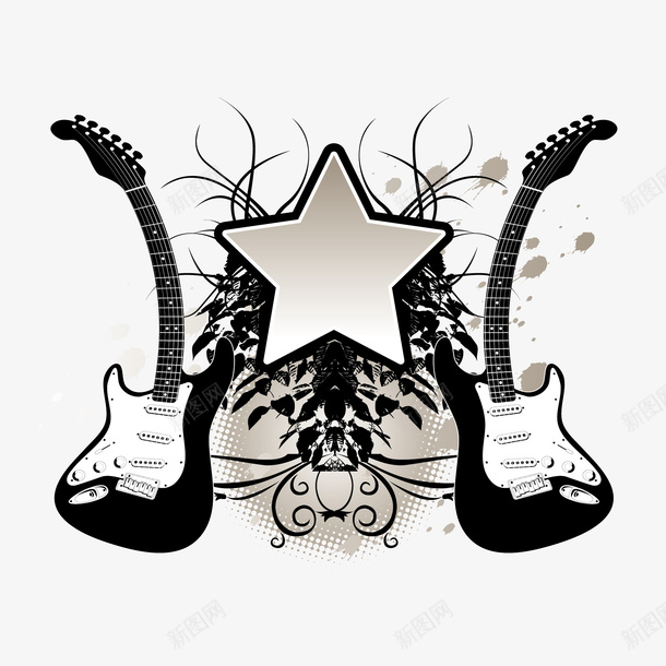 吉他装饰图案矢量图ai免抠素材_88icon https://88icon.com png png素材 两个吉他 免费png 免费png素材 吉他 吉他装饰图案 矢量素材 矢量图