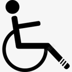 腿部残疾坐轮椅残疾人图标高清图片