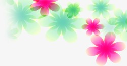 粉绿色梦幻花朵装饰素材