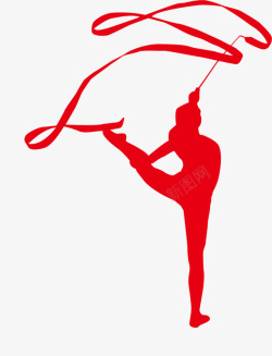 唯美精美人物剪影彩带素材