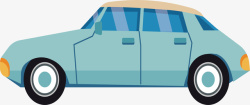 蓝色交通轿车矢量图素材