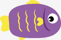 海洋生物紫色呆萌小鱼素材