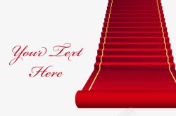 铺满红毯的阶梯素材