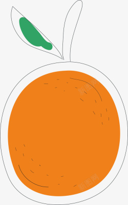手绘橙黄色水果矢量图素材