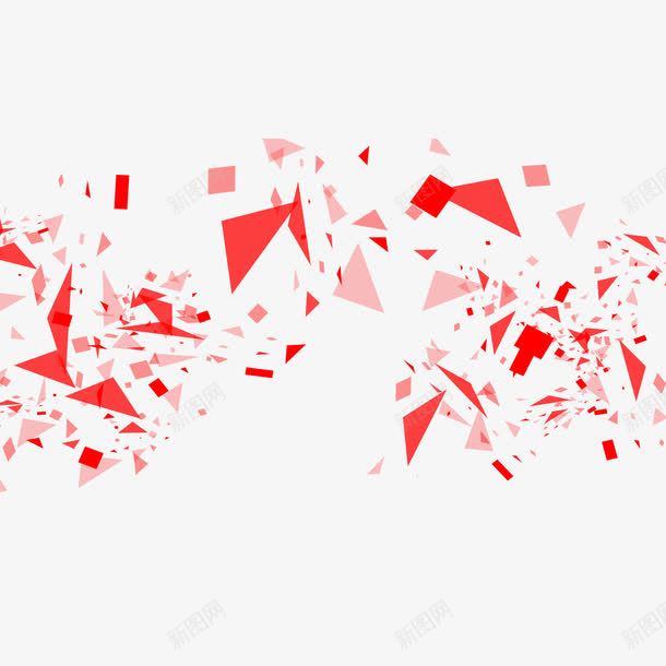 漂浮红色碎块装饰png免抠素材_88icon https://88icon.com 漂浮 碎块 红色 装饰 设计