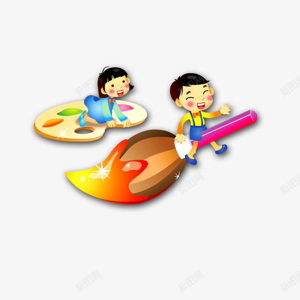 神笔卡通小孩psd免抠素材_88icon https://88icon.com PSD 卡通 小孩下载 神笔