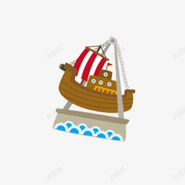 卡通手绘轮船png免抠素材_88icon https://88icon.com 卡通 手绘 轮船