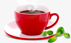 咖啡喝红色咖啡杯素材