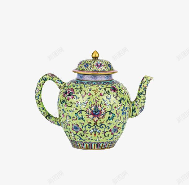 精品茶壶png免抠素材_88icon https://88icon.com 工艺品 御用茶壶 茶壶 黄底蓝花金边