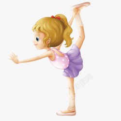 跳芭蕾的卡通女孩素材
