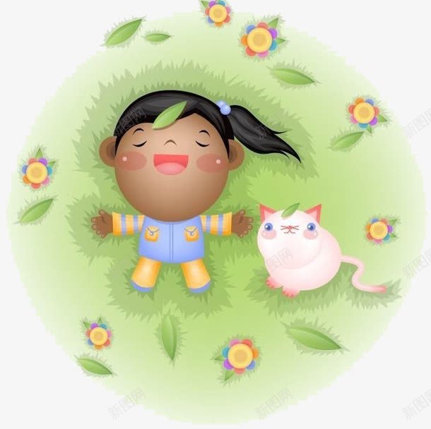 草地上休息png免抠素材_88icon https://88icon.com 在草地上躺着 绿色草地上 草地上的小女孩 躺在绿色草地上 躺在草地上 躺着休息