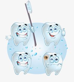 快乐的卡通牙齿素材