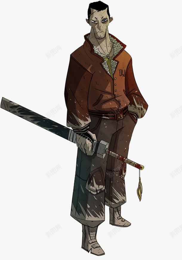 卡通版的侠士png免抠素材_88icon https://88icon.com png图形 png装饰 人物 侠士 卡通 宝剑 装饰