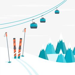 滑雪插画矢量图素材