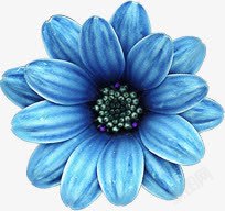蓝白色卡通花朵效果素材