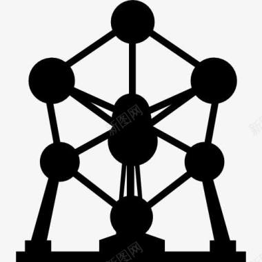 布鲁塞尔atonium纪念碑在布鲁塞尔比利时图标图标