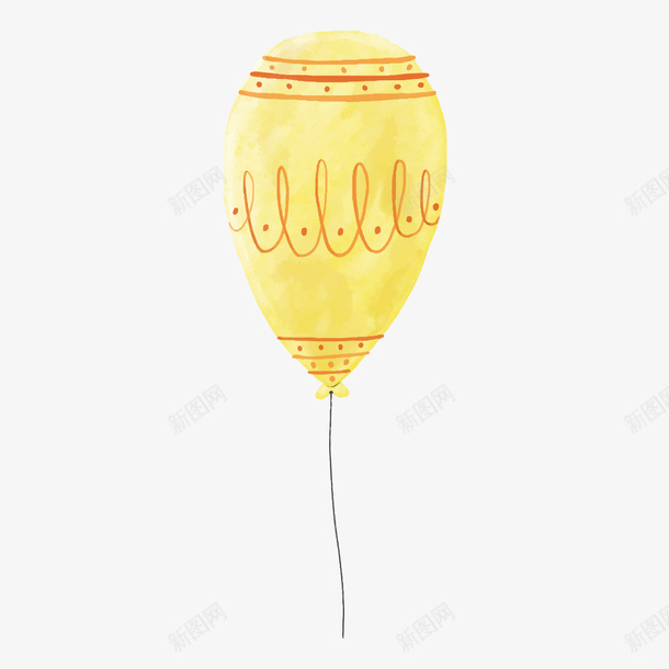 卡通小清新黄色氢气球矢量图ai免抠素材_88icon https://88icon.com 儿童玩耍 儿童节 卡通 小清新 氢气球 漂浮 黄色 矢量图