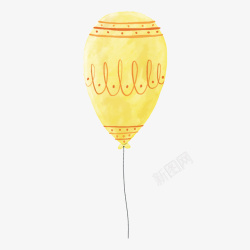 卡通小清新黄色氢气球矢量图素材