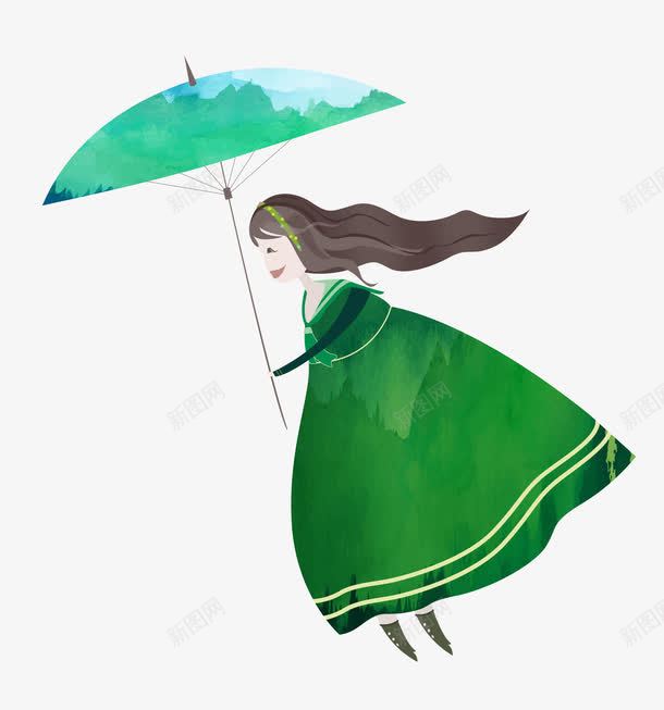 打伞的女人png免抠素材_88icon https://88icon.com 卡通 女 手绘 打伞 打伞的女人