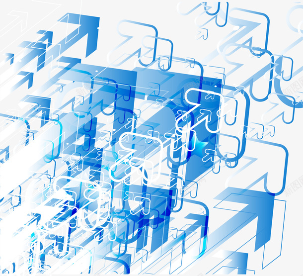 蓝色科技箭头矢量图ai免抠素材_88icon https://88icon.com 科技 箭头 蓝色 矢量图